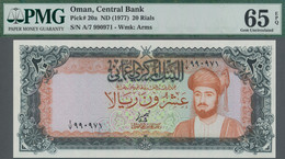 Oman: Central Bank Of Oman 20 Rials ND(1977), P.20, PMG 65 Gem Uncirculated EPQ. - Oman