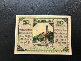 Notgeld - Billet Necéssité Allemagne - 50 Pfennig - Rathenow - Sin Clasificación