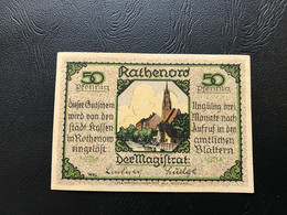 Notgeld - Billet Necéssité Allemagne - 50 Pfennig - Rathenow - Unclassified