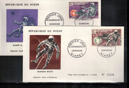 Niger 1966 Space / Raumfahrt Astronauts Edward White + Alexei Leonov FDC - Afrique