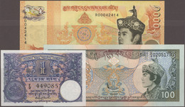 Bhutan: Royal Monetary Authority Of Bhutan, Lot With 22 Banknotes 1974-2008, Containing 1 Ngultrum 1 - Bhutan