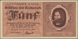 Deutschland - Alliierte Militärbehörde + Ausgaben 1945-1948: Aalen, Landkreis, 5, 10, 20 Reichsmark, - Other & Unclassified