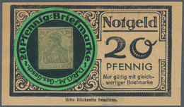 Deutschland - Briefmarkennotgeld: Dusiburg, Lustspielhaus, 2 X 20 Pf. Germania Grün, Briefmarke Unte - Other & Unclassified