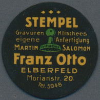 Deutschland - Briefmarkennotgeld: Elberfeld, Stempel Franz Otto, 10 Pf. Ziffer In Zelliloidkapsel, M - Other & Unclassified