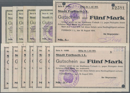 Deutschland - Notgeld - Elsass-Lothringen: Forbach, Lothringen, 5 Mark, 19.8.1914, Original, KN 5 Mm - Other & Unclassified