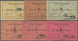 Deutschland - Notgeld - Elsass-Lothringen: Masmünster, Oberelsass, Stadt, 0.50 Pf., 1, 2, 3, 2 X 5 M - Other & Unclassified