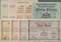 Deutschland - Notgeld - Elsass-Lothringen: Kleines Lot Mit 9 Scheinen Mülhausen (1 Und 5 Mark 1914 1 - Other & Unclassified