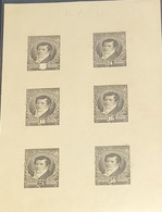 A) 1892 ARGENTINA, GENERAL MANUEL BELGRANO, INDIA PAPER PROOFS, IMPERFORATED, IN BLACK INK - Unused Stamps