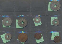 Palästina: Palestine, Kleines Lot Mit 9 Münzen, Dabei: 1 Mil 1935 + 1944 (KM# 1); 2 Mils 1945 (KM# 2 - Colonias