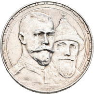 Russland: Nikolaus II. 1894-1917: Rubel 1913, 300 Jahre Haus Romanov, KM# Y 70, Bitkin 336. 19,96 G, - Russia