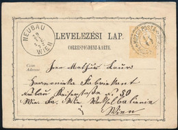 1872 Díjjegyes Levelezőlap "MOZGÓ POSTA BUDAPEST - PRAGERHOF 8" Bécsbe - Other & Unclassified