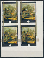 (*) 1969 Festmények VII. 60f Vágott Fázisnyomat ívsarki Négyestömbben, Az Arany Szín Látványos Elcsúszásával - Unclassified