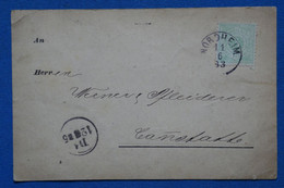 AN12 ALLEMAGNE WURTEMBERG  BELLE CARTE   1883  NORDHEIM ++ + AFFRANCH. INTERESSANT - Lettres & Documents
