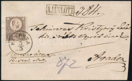 ~1872 Réznyomat 15kr Ajánlott Levélen "PANKOTA" - "ARAD" - Otros & Sin Clasificación