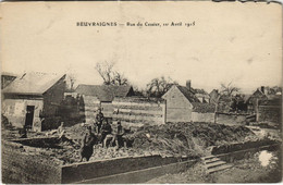 CPA Guerre BEUVRAIGNES Rue Du Cessier Soldats (25528) - Beuvraignes