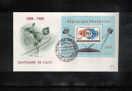 Runda / Rwanda 1965 UIT / ITU - Space / Raumfahrt Satellites Block FDC - Oceanië