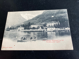 Lugano Hotel Pension Reichmann Au Lac Paradiso Vers 1900 - Paradiso