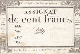 Assignat 100 Francs 18 Nivose L'an 3 (7 Janvier 1795) Série 3454 N°198 - Ass.48a TRÈS BEL ÉTAT - Assignats & Mandats Territoriaux