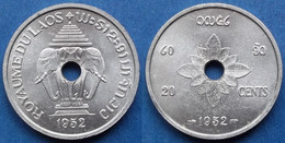 LAOS - 20 Cents 1952 KM# 5 Kingdom Sisavang Vong (1949-1959) - Edelweiss Coins - Laos