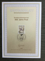 Ersttagsblatt ETB "500 Jahre Post" 1990 Mit Mi 860 - Non Classificati