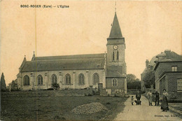 Bosc Roger * L'église * Route * Villageois - Other & Unclassified