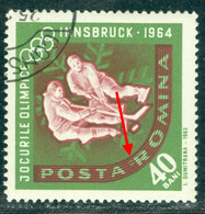 1963 Ice Hockey,Innsbruck Winter Olympics,Romania,Mi.2197,"Sun Eclipse" Error/variety,VFU/1 - Errors, Freaks & Oddities (EFO)