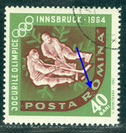 1963 Ice Hockey,Innsbruck Winter Olympics,Romania,Mi.2197,"Sun Eclipse" Error/variety,VFU/2 - Errors, Freaks & Oddities (EFO)