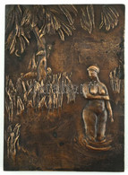 Konyorcsik János (1926-): Zsuzsanna és A Vének Bronz Fali Kép, Jelzett. 23x17 Cm - Other & Unclassified