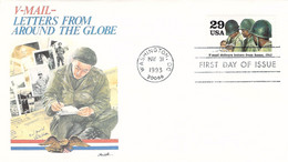 Lettre Premier Jour - First Day Fo Issue - V-mail Delivers Letters From Home 1943 - Washington 1993 - Militares