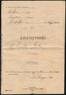 1897 Adókönyvecske, Békés Megye, Öcsöd Község, Bejegyzésekkel, Apró Szakadásokkal, Hajtásnyomokkal, Helyenként Kissé Fol - Unclassified