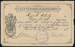 1914 Tápióbecse Fegyveradó Igazolvány - Unclassified