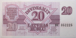 Lettonie - 20 Rublu - 1992 - PICK 39a - NEUF - Letonia