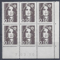 MARIANNE BRIAT N° 2617 - Bloc De 6 COIN DATE - NEUF SANS CHARNIERE - 7/03/90 - 1980-1989