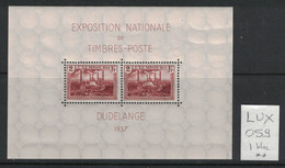 Luxembourg - Luxemburg - Yvert BF2 Neuf SANS Charnière - Scott#B66 Sheetlet  - Exposition Philatélique De Dudelange 1937 - Blocs & Feuillets