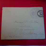 LETTRE MILITAIRE CACHET BESANCON STATION MAGASIN SERVICE SANTE POUR CHATILLON SUR SEINE - Timbres De Franchise Militaire