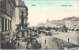 T2 1914 Arad, Andrássy Tér, Neumann M. és Deutsch Testvérek üzlete / Square, Shops - Unclassified