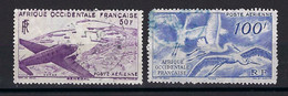 ⭐ Afrique Occidentale Française - Poste Aérienne - YT N° 12 Et 13  - Oblitéré - 1947 ⭐ - Ungebraucht