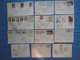 BELGIEN - Lot Von 12 Einschreiben Aus Den Jahren 1981 - 1987 Von Belgien (verschiedene Postämter) Nach Luxemburg - Storia Postale