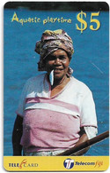 Fiji - Telecom Fiji - Aquatic Playtime, Fisherwoman, Cn.99060, Remote Mem. 5$, Used - Fidji