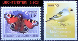 LIECHTENSTEIN 2022: Provisorien Mit Aufdruck 90+110 Zu 2003-2004 Mi 2035-2036 ** MNH (self-adhesiv - Autocollant) - Unused Stamps