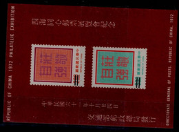 TAIWAN 1972 PHILATELIC EXHIBITION 1972 MI No BLOCK 15 MNH VF!! - Blokken & Velletjes