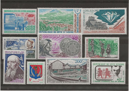 COTE D'IVOIRE N° 340 A 349- NEUF INFIME CHARNIERE - ANNEE 1972 A 1973 - Ivory Coast (1960-...)