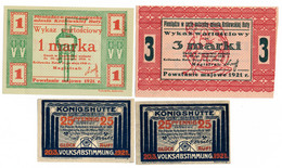 GERMANY // STADT KÖNIGSHÜTTE // SET OF FOUR NOTES - [11] Local Banknote Issues
