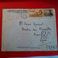 LETTRE CAIRO POUR LYON TIMBRE POSTE AERIENNE SURCHARGE - Lettres & Documents