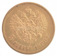 Orosz Birodalom 1900. 5R Au "II. Miklós" (4,28g/0.900) T:2 Russian Empire 1900. 5 Rubles Au "Nicholas II" (4,28g/0.900)  - Unclassified