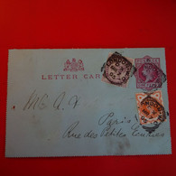 ENTIER LONDON POUR PARIS 1895 - Stamped Stationery, Airletters & Aerogrammes