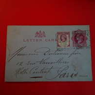 ENTIER LONDON POUR PARIS 1895 - Interi Postali