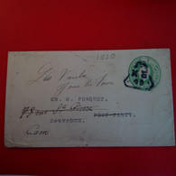 ENTIER LONDON POUR CAEN  PONT FARCY 1920 CACHET TRIANGLE KE - Postwaardestukken