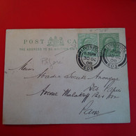 LETTRE LIVERPOOL POUR PARIS AVEC TIMBRE PERFORE 1908 PUB THE IMPERIAL TOBACCO OGDEN BRANCH - Luftpost & Aerogramme