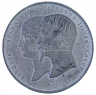 Franciaország 1855. "Eugénie Imperatrice - Napoléon III Empereur / Palais De L'Industrie" Zn Commemorative Medallion. Sz - Unclassified